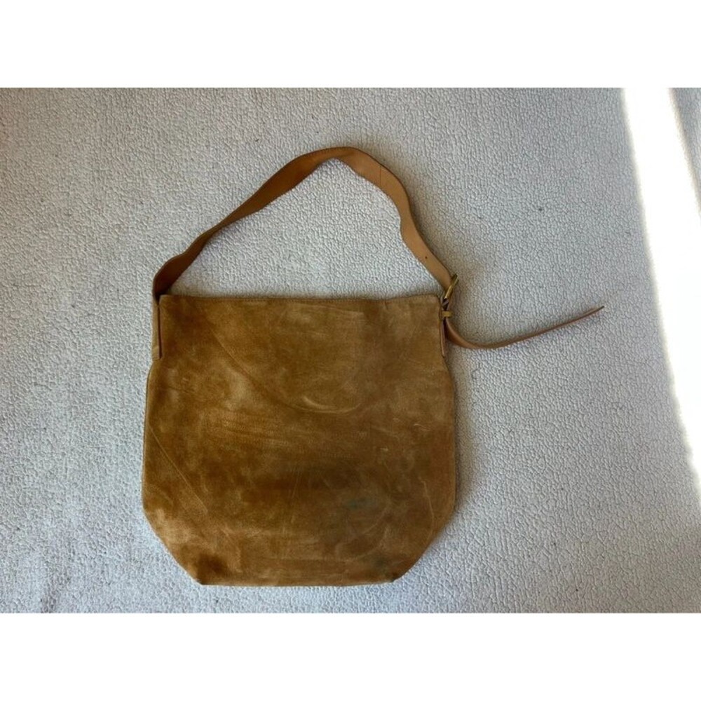Margot Camel Suede Leather Shoulder Bag